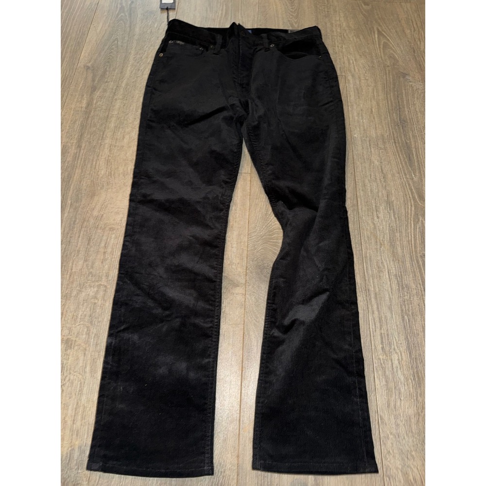 Polo Ralph Lauren Varick Slim Straight Black Corduroy Pants Mens 34x32 NWT